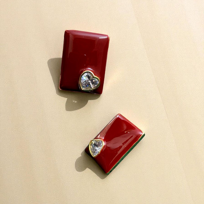 Ruby Tile Earrings