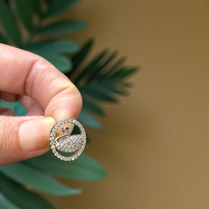 Crystal Swan Studs