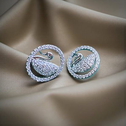 Crystal Swan Studs