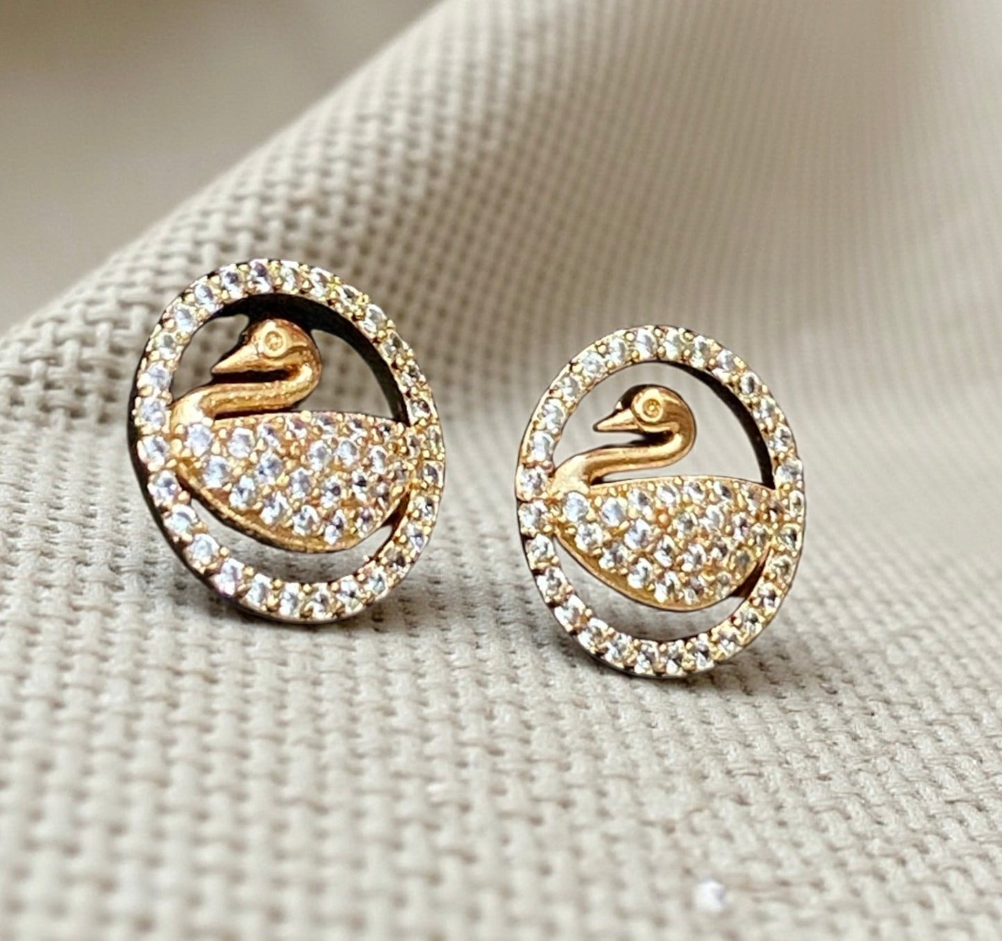 Crystal Swan Studs