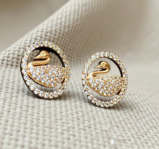 Crystal Swan Studs
