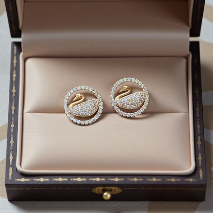 Crystal Swan Studs