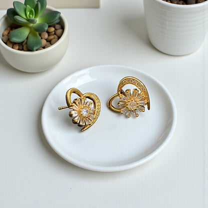 Bloom Heart Studs