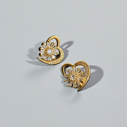 Bloom Heart Studs