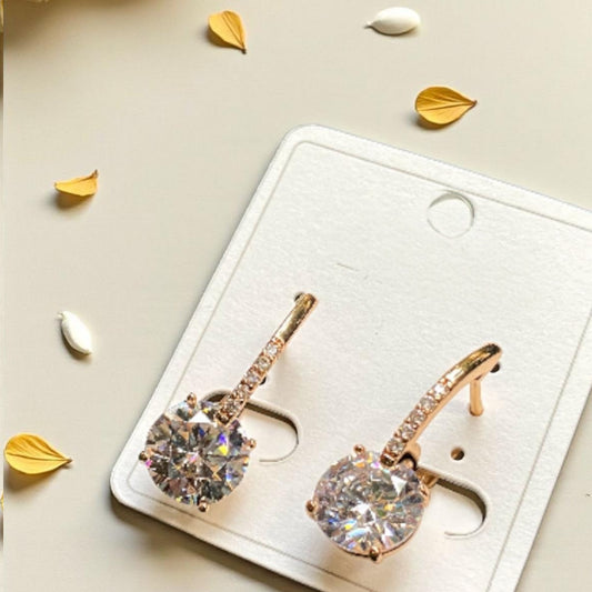 Crystal Solitaire Drop Earring