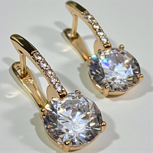 Crystal Solitaire Drop Earring