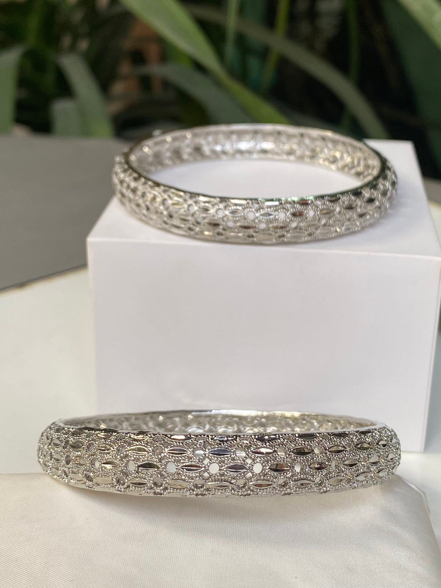 Silver Mesh Bangles
