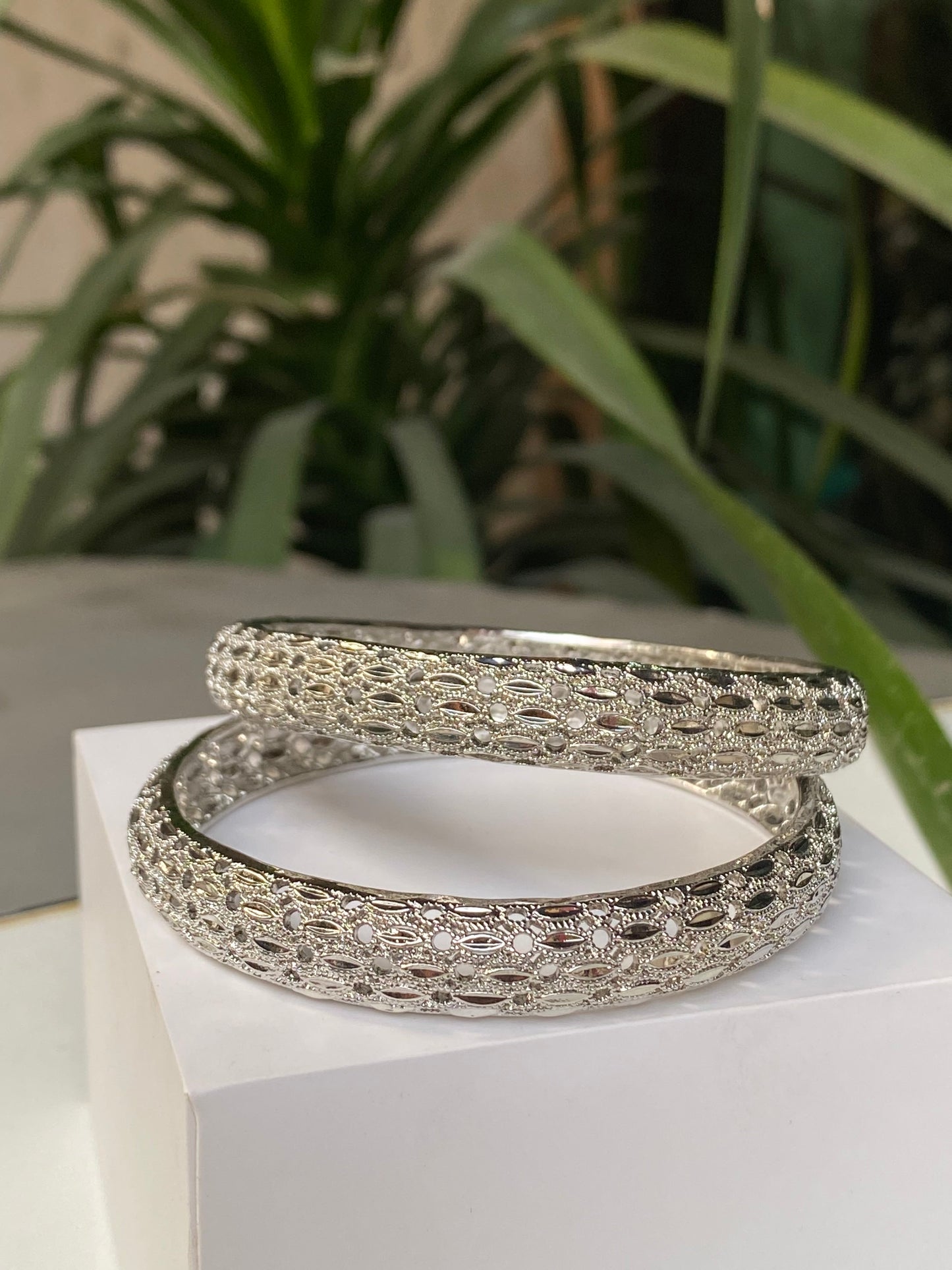 Silver Mesh Bangles