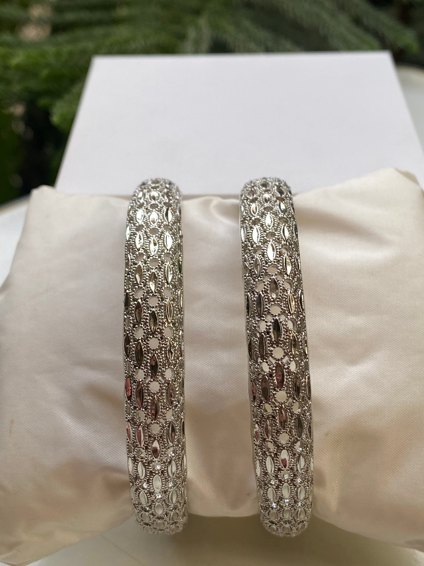 Silver Mesh Bangles