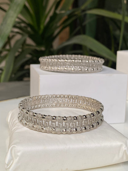 Silver Maize Bangles