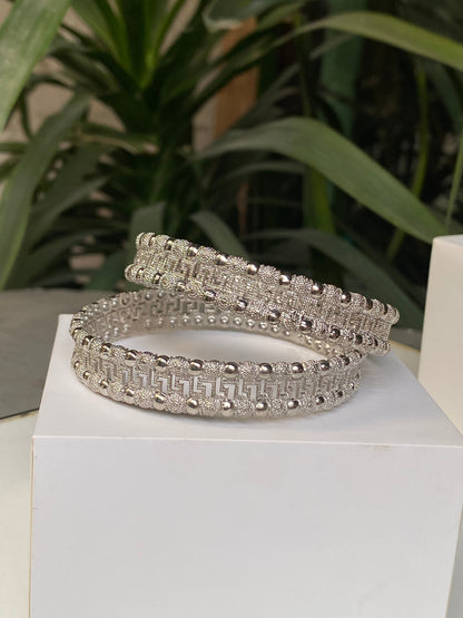 Silver Maize Bangles
