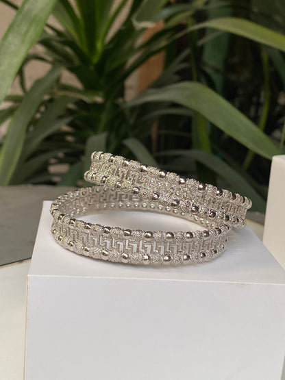 Silver Maize Bangles