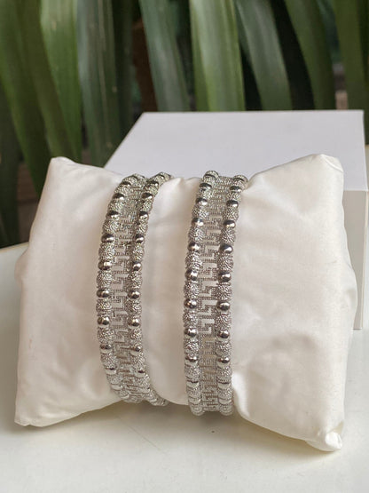 Silver Maize Bangles