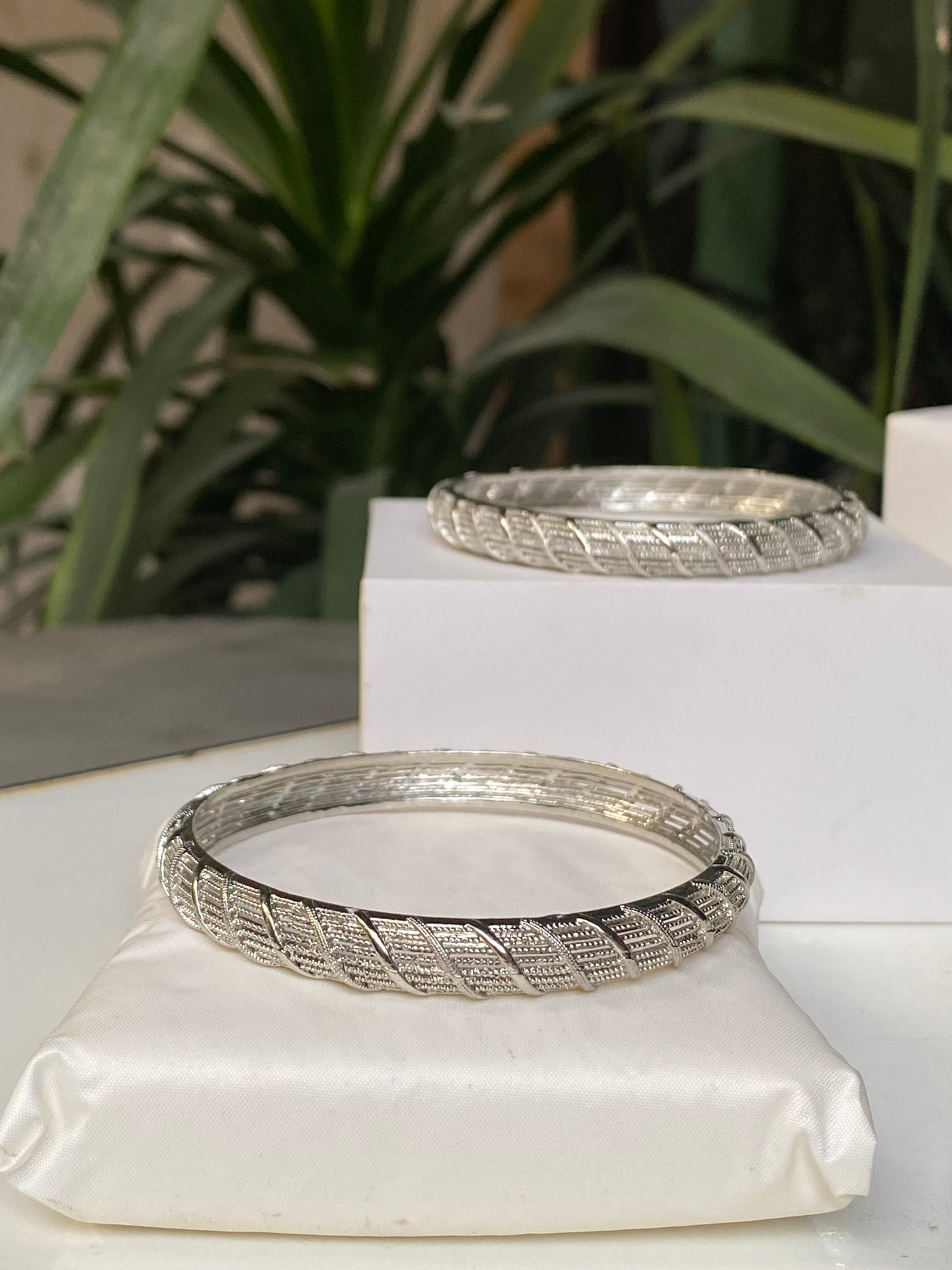 Silver Twist Bangles