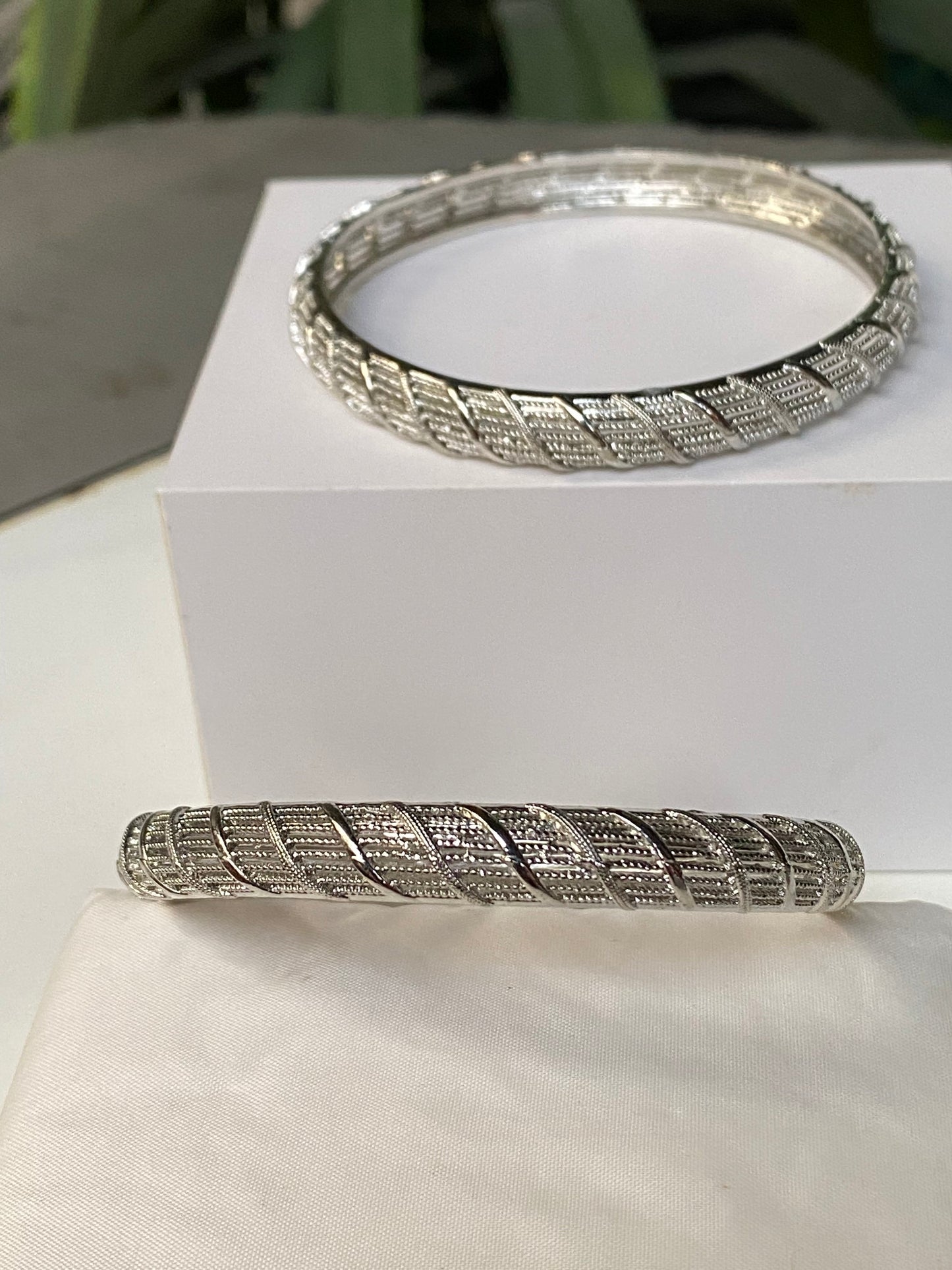 Silver Twist Bangles
