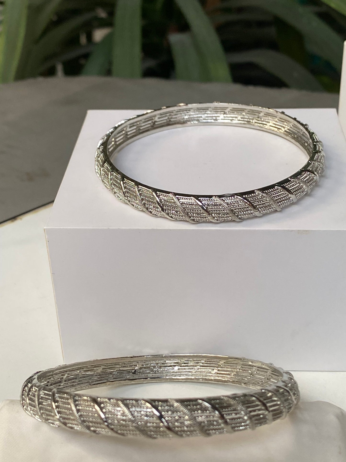 Silver Twist Bangles