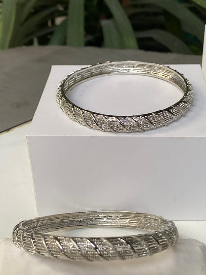 Beautiful  Silver Twist Bangles