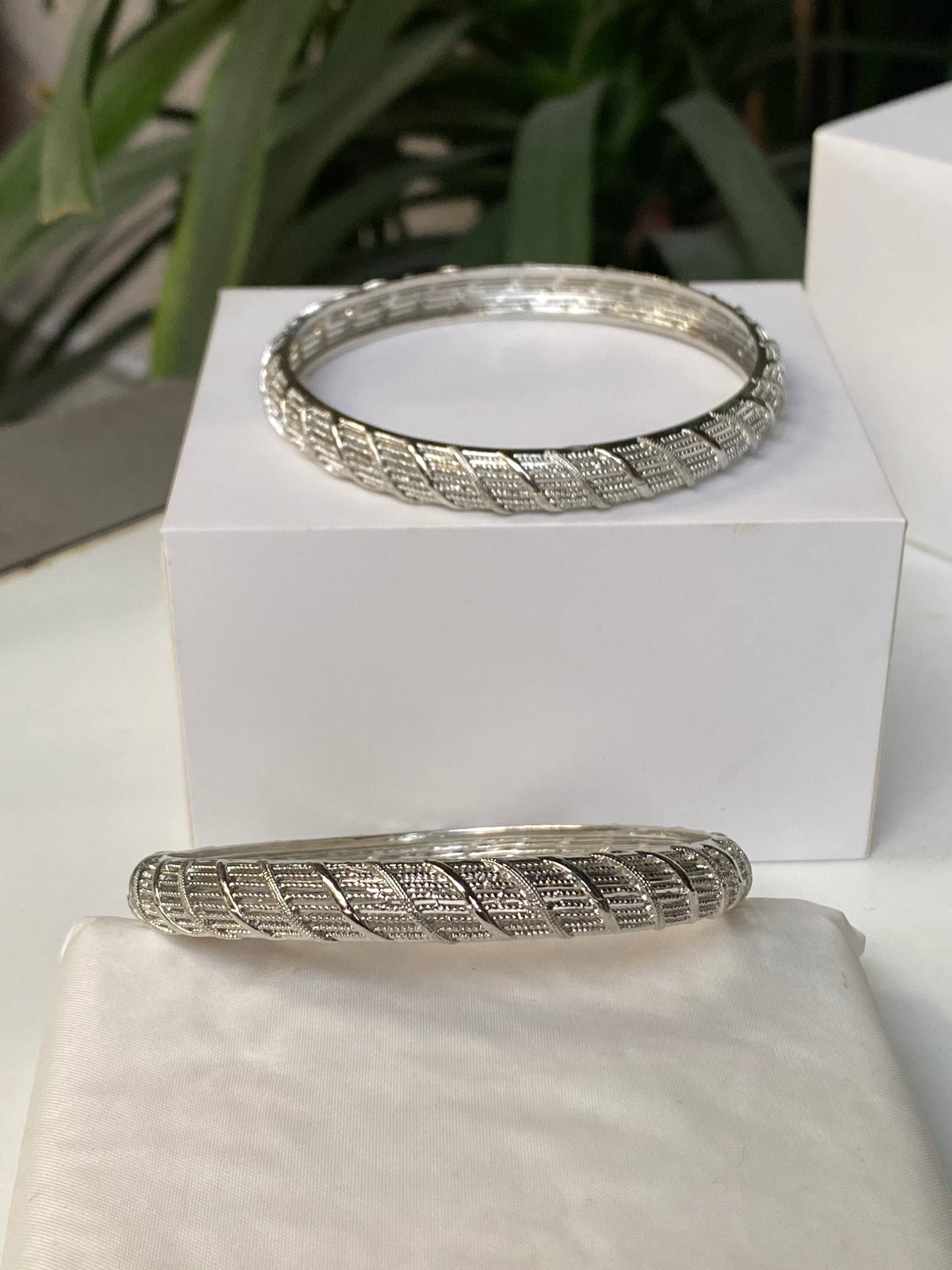 Silver Twist Bangles