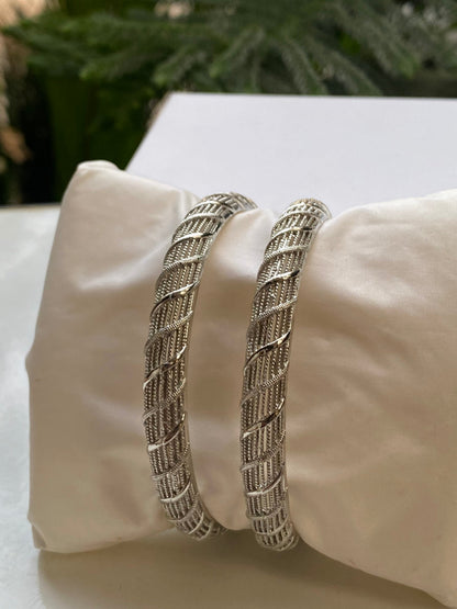 Beautiful  Silver Twist Bangles