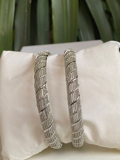 Beautiful  Silver Twist Bangles