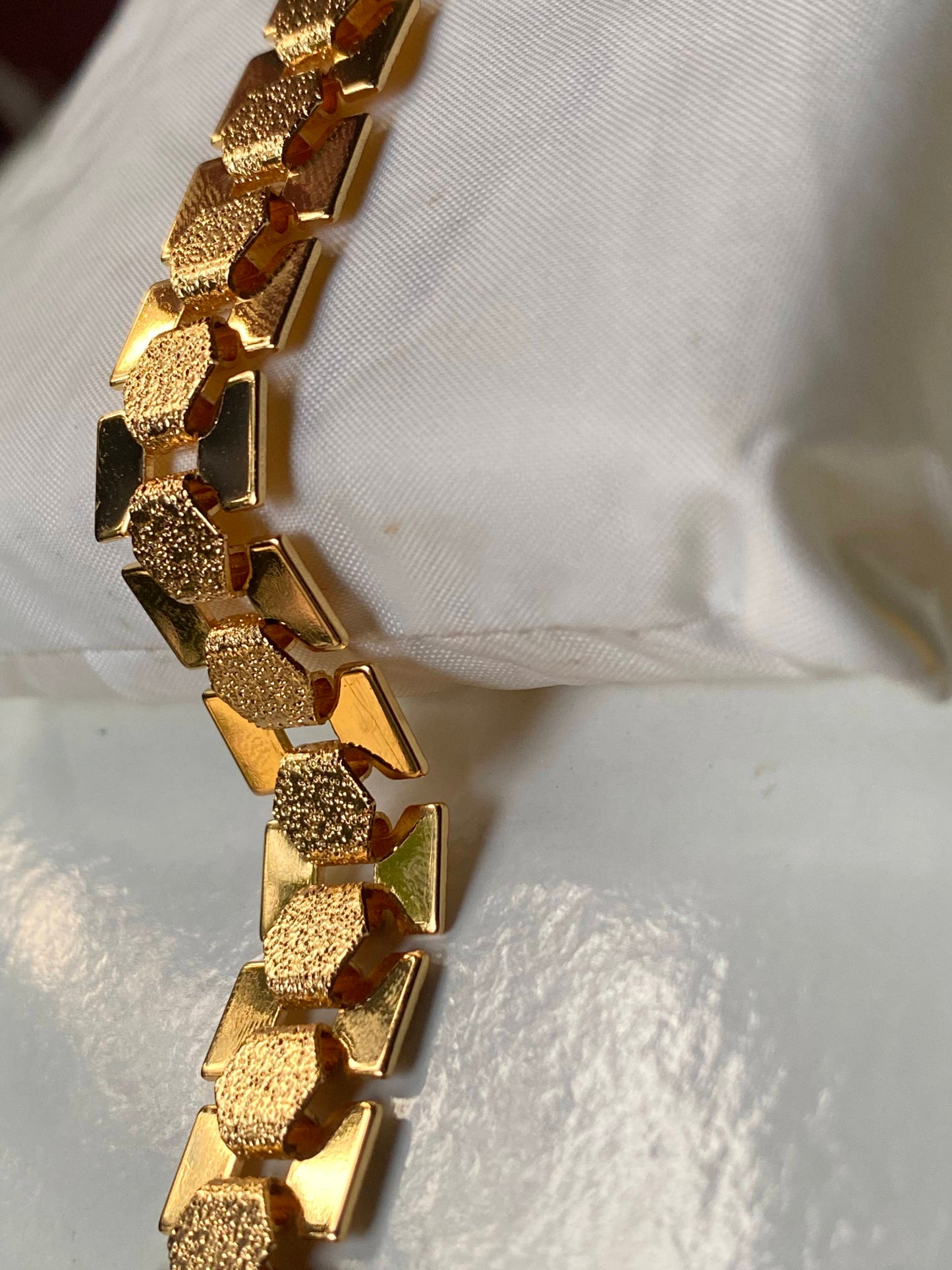 Gold Textured Link Bracelet