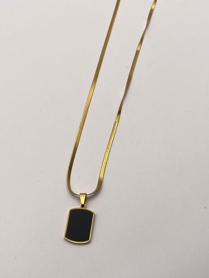 Men’s Black Tag Pendant (gold)