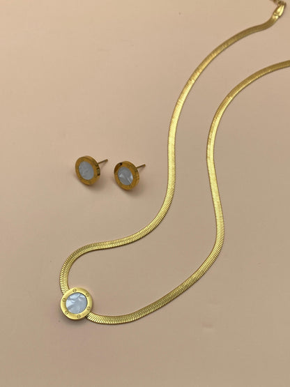 Radial Stone Pendant Set