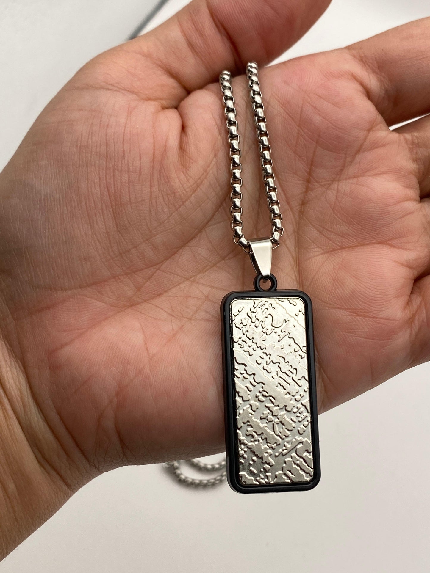 Textured Tag  necklace
