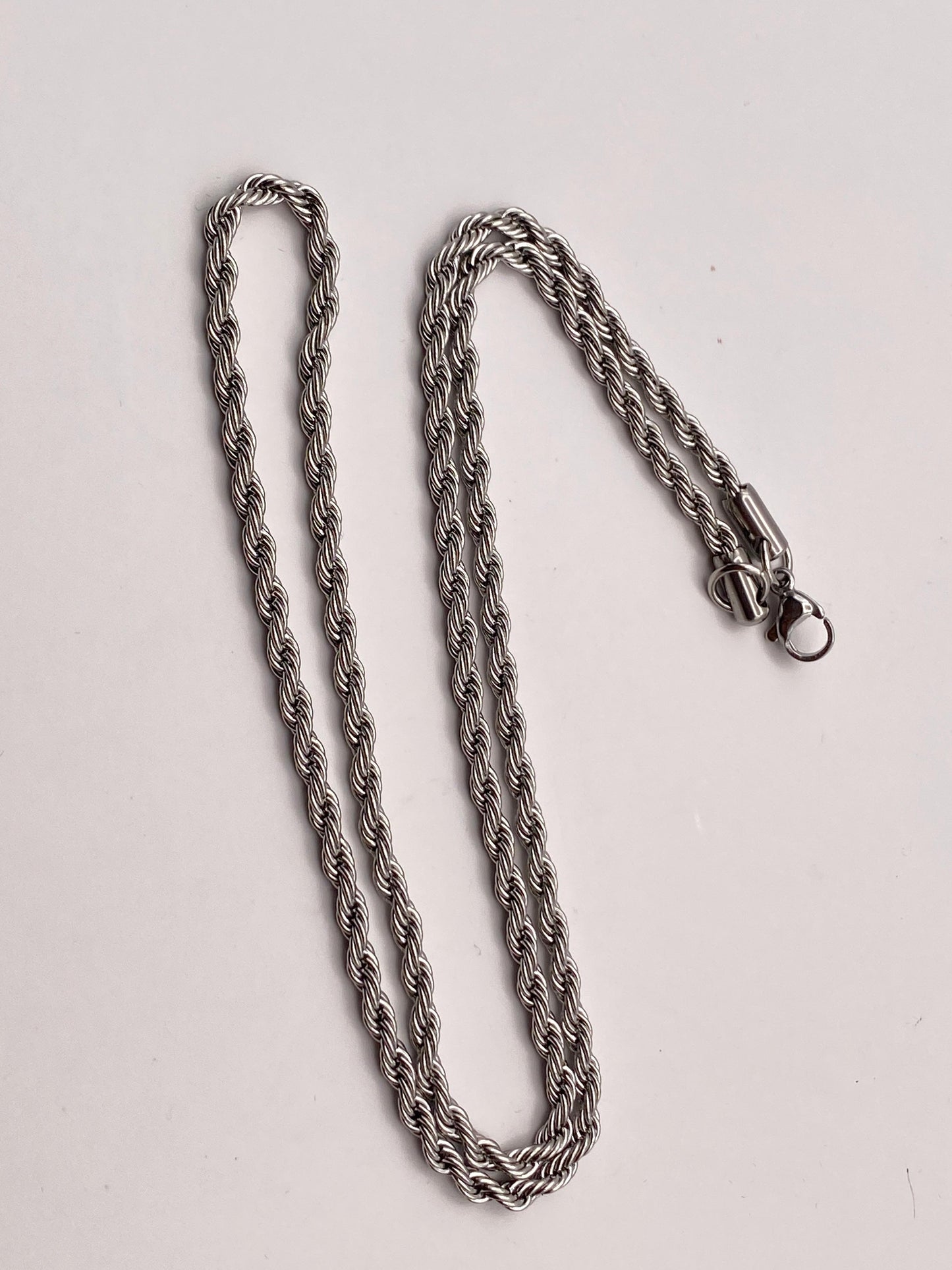 Men's Rope Chain Necklace (Silver)