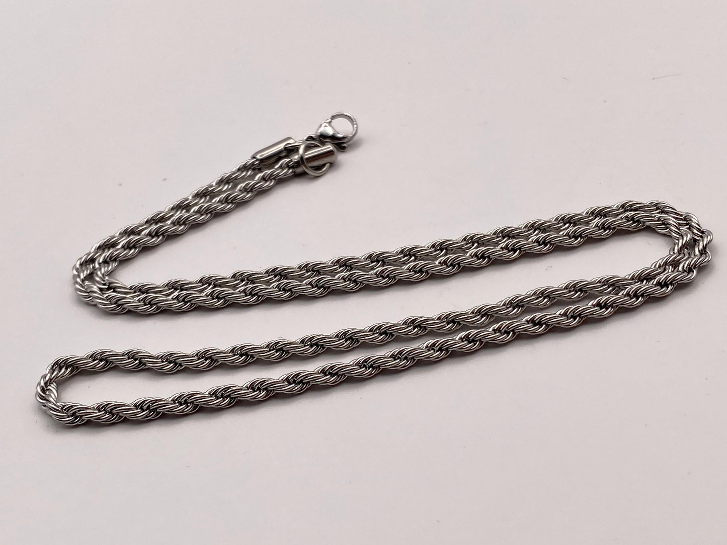 Men's Rope Chain Necklace (Silver)