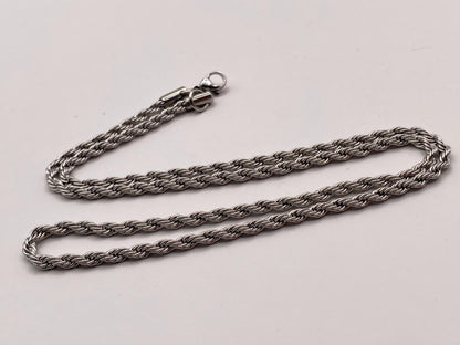 Men's Rope Chain Necklace (Silver)