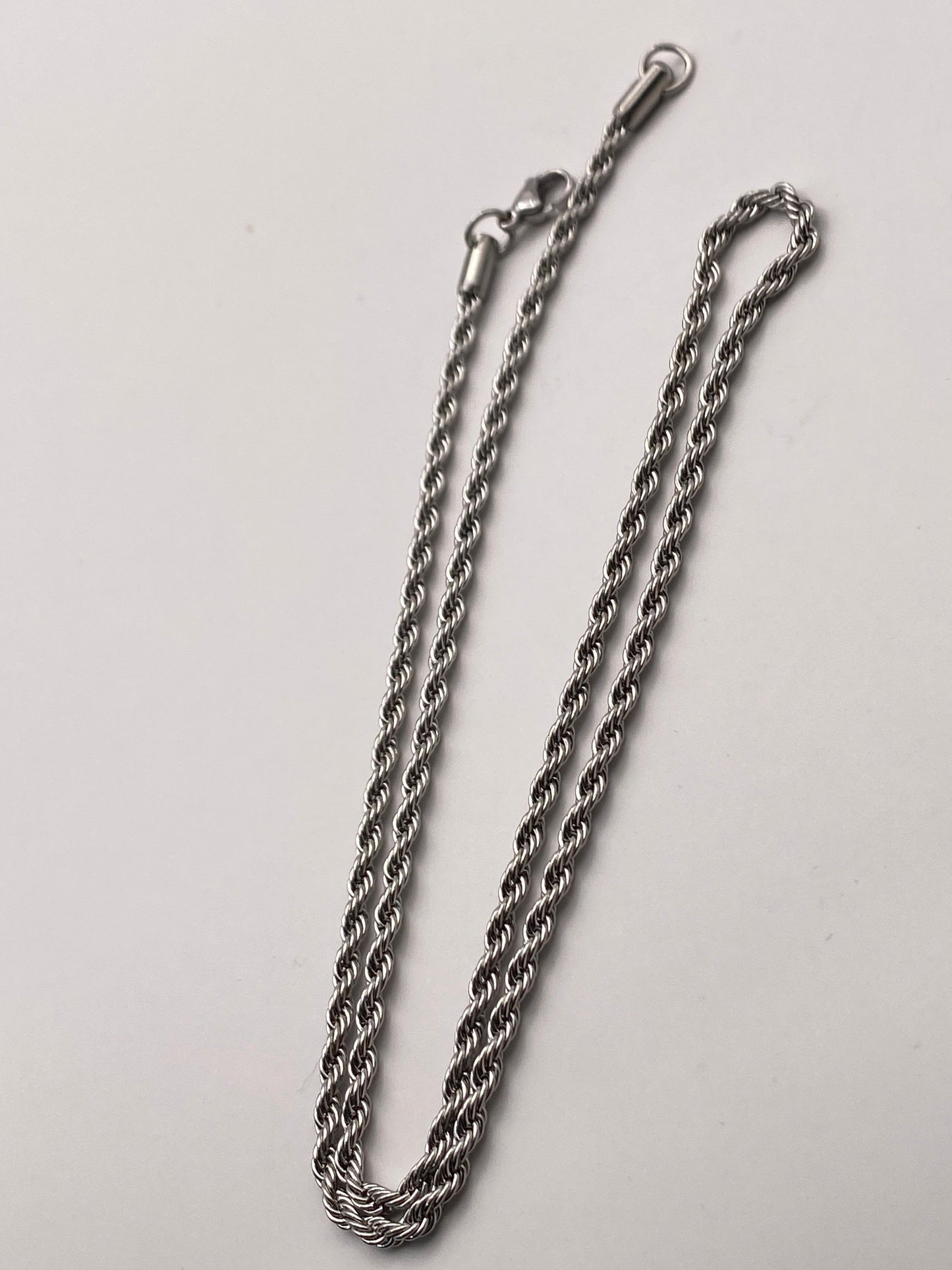 Men's Rope Chain Necklace (Silver)
