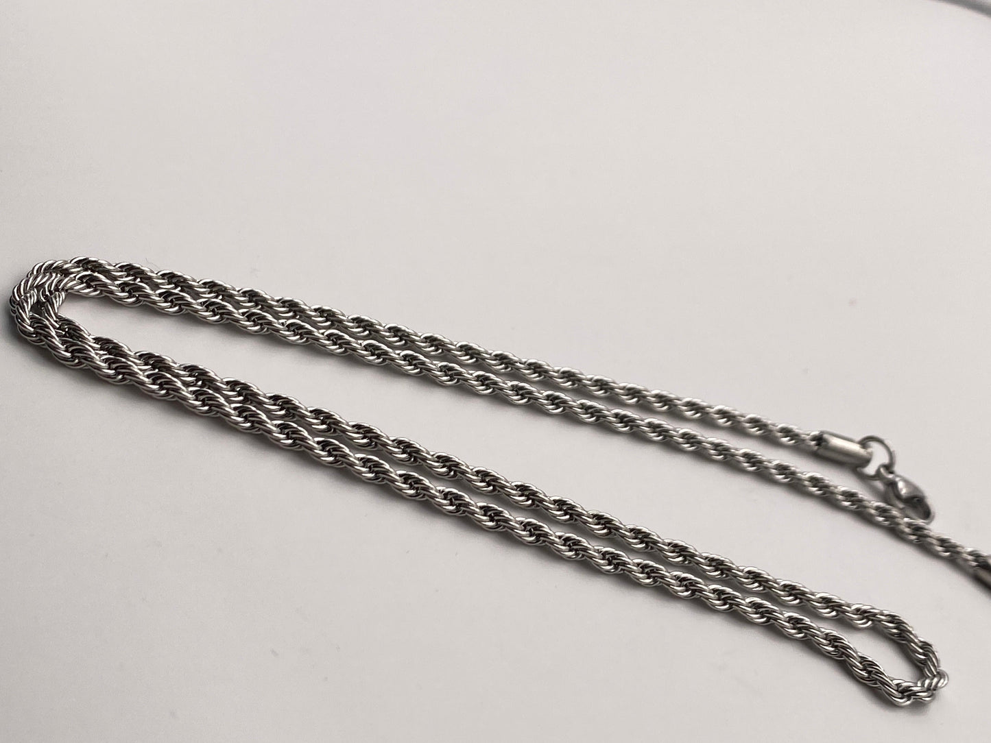Men's Rope Chain Necklace (Silver)