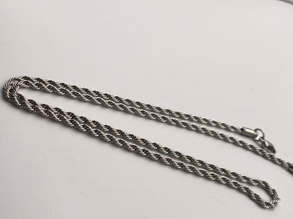 Men's Rope Chain Necklace (Silver)