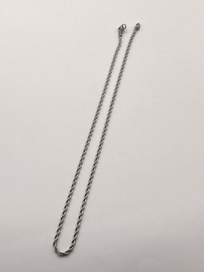 Men's Rope Chain Necklace (Silver)