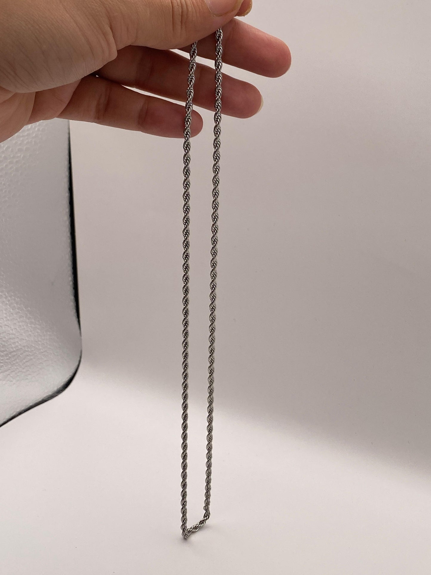 Men's Rope Chain Necklace (Silver)