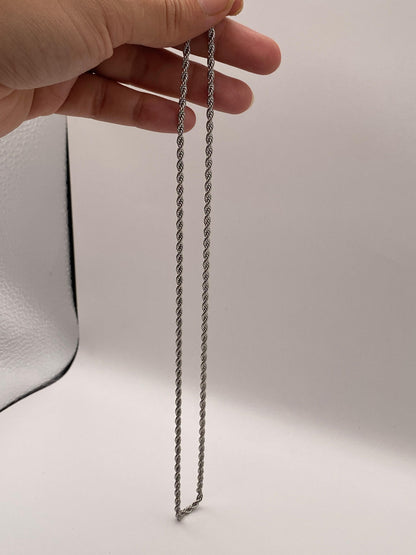 Men's Rope Chain Necklace (Silver)