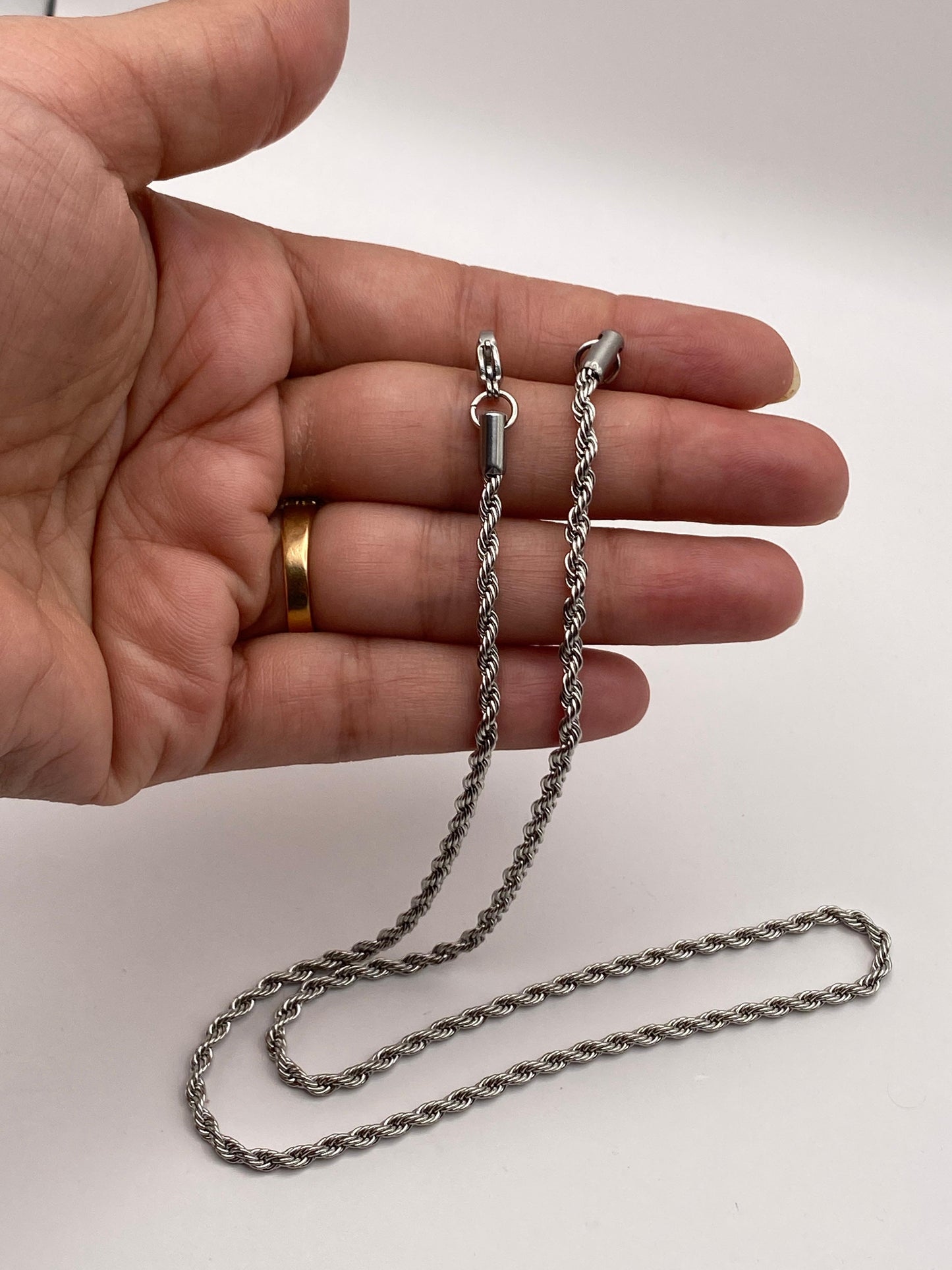 Men's Rope Chain Necklace (Silver)