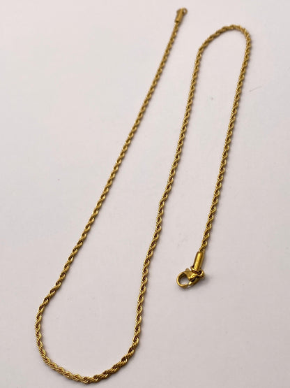 Men’s Rope Chain Necklace (Gold & Silver)