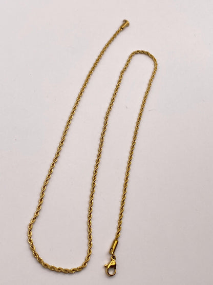 Men’s Rope Chain Necklace (Gold & Silver)
