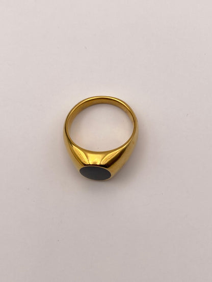 Gold Black Stone  Ring