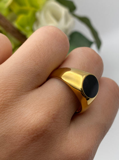 Gold Black Stone  Ring