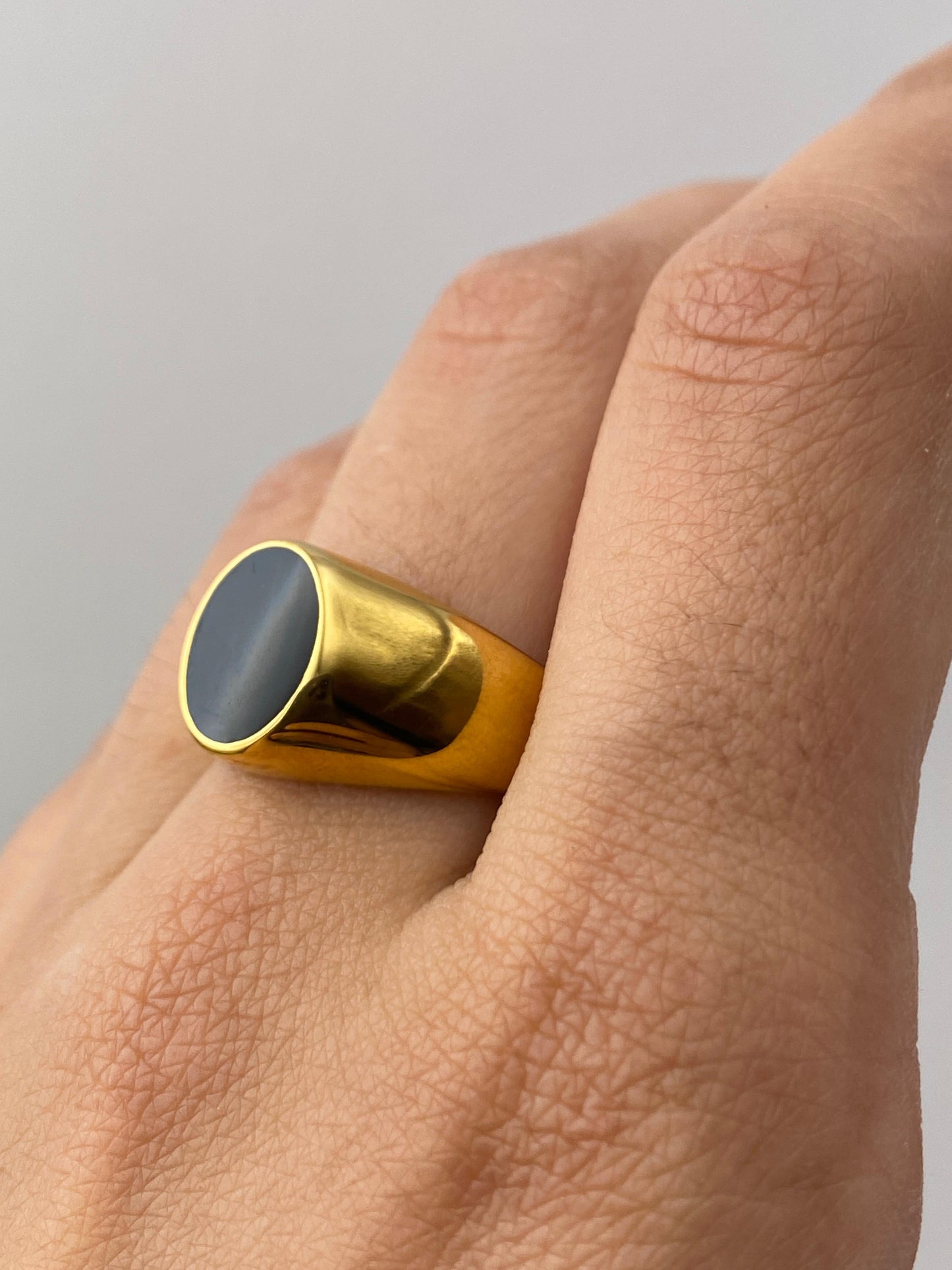 Gold Black Stone  Ring