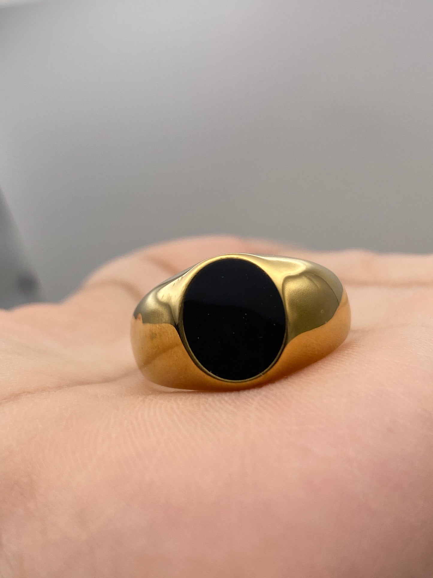 Gold Black Stone  Ring