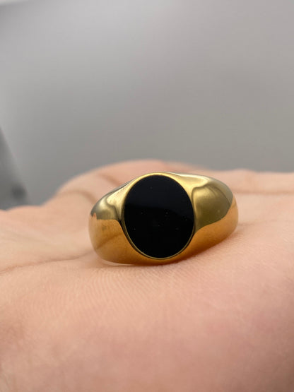 Gold Black Stone  Ring