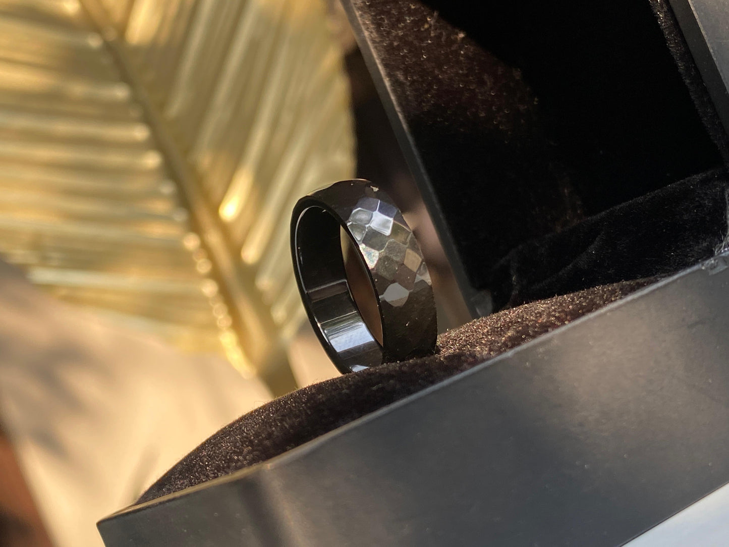 Faceted Hammered Ring