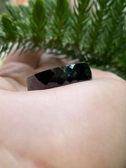 Faceted Hammered Ring