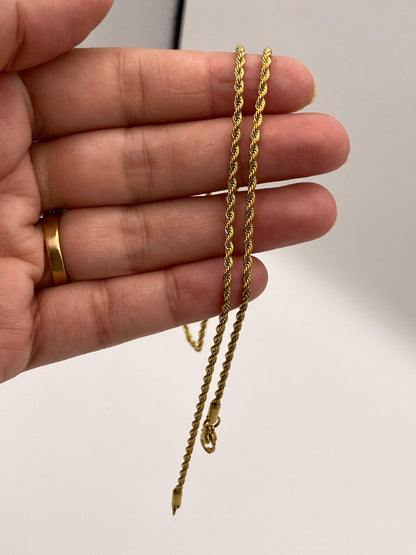 Men’s Rope Chain Necklace (Gold & Silver)