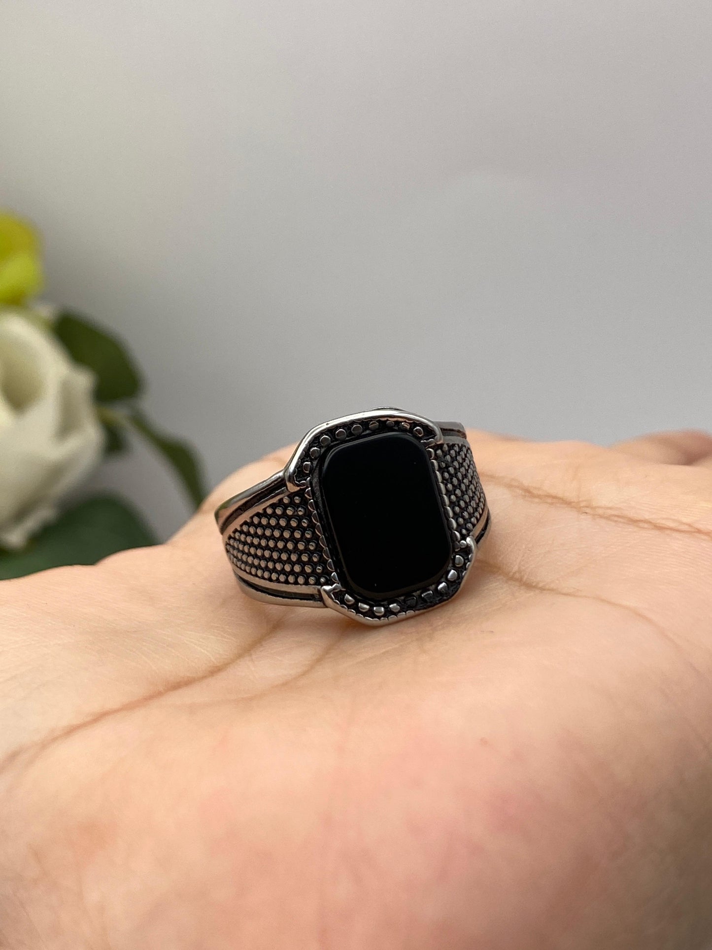 Midnight Black Stone Ring