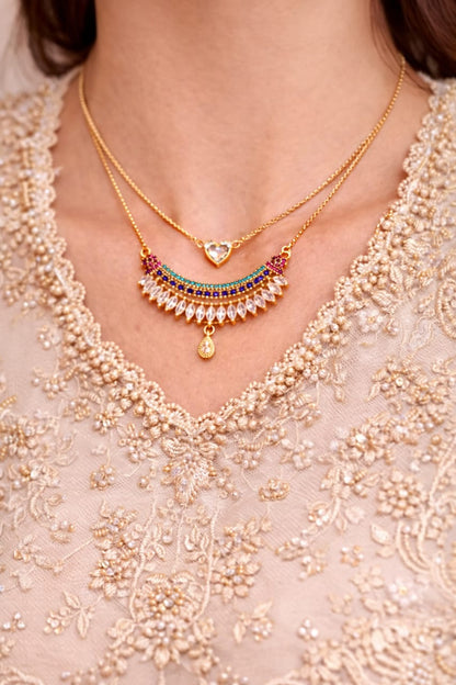 Multi Color Stones Traditional Set